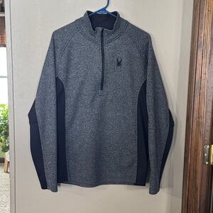 Spyder Charcoal and Black Quarter-Zip Pullover